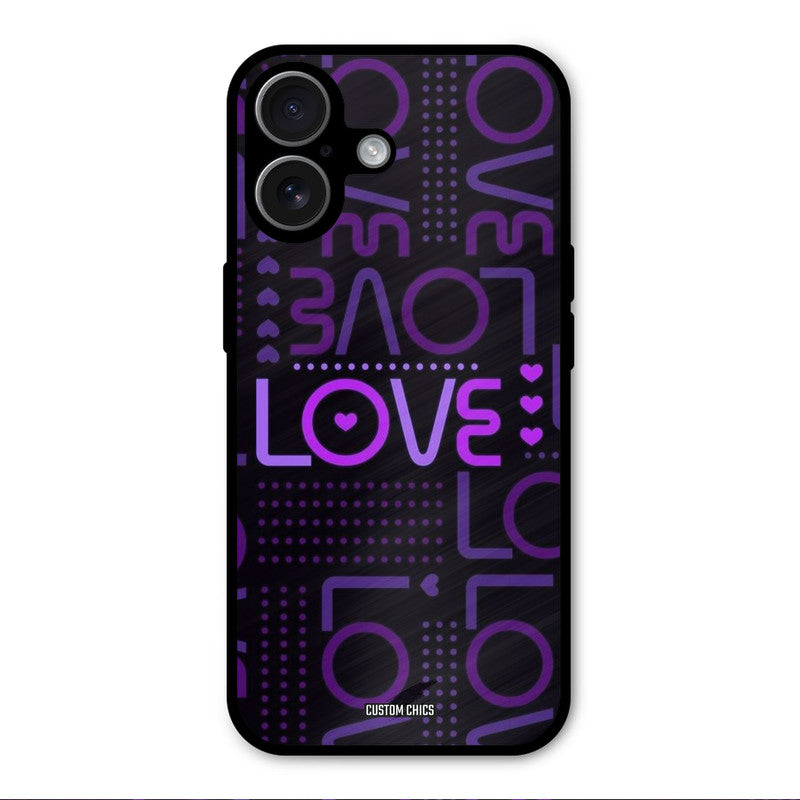 Violet Love iPhone 17 Mobile Back Cover - Typography PrintShield Case