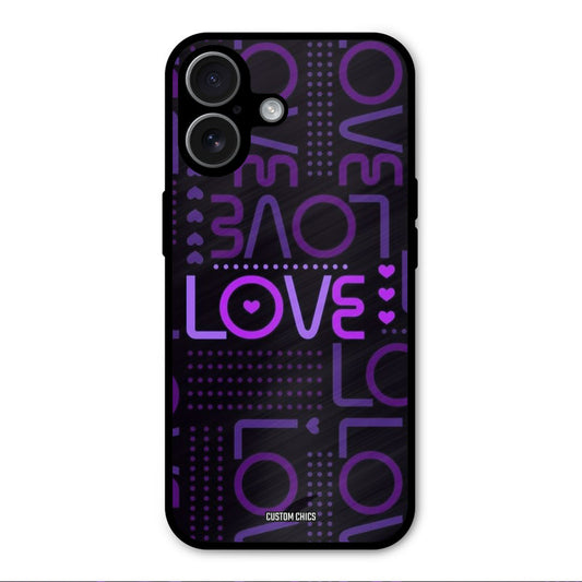 Violet Love iPhone 17 Mobile Back Cover - Typography PrintShield Case