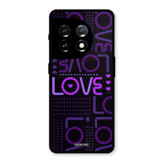Violet Love OnePlus 11 Mobile Back Cover - Typography PrintShield Case