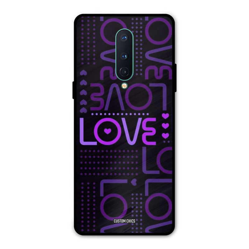 Violet Love Oneplus 8 Mobile Back Cover - Typography PrintShield Case
