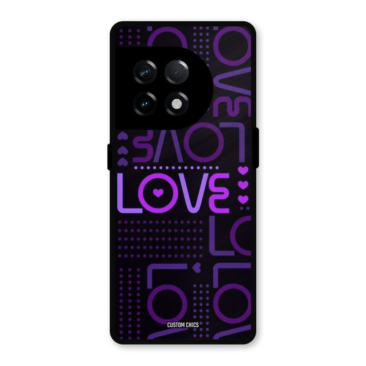 Violet Love OnePlus 11R Mobile Back Cover - Typography PrintShield Case