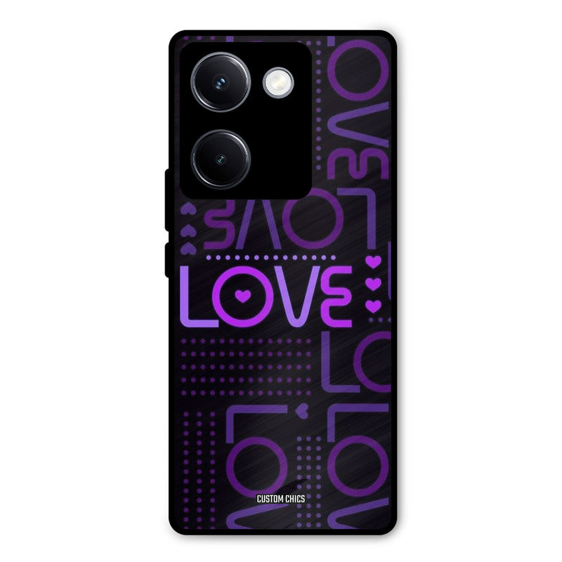 Violet Love Vivo Y300 Plus Mobile Back Cover - Typography PrintShield Case