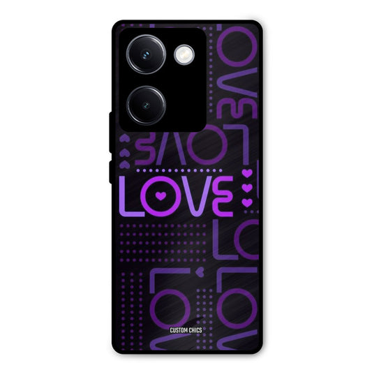 Violet Love Vivo Y300 Plus Mobile Back Cover - Typography PrintShield Case