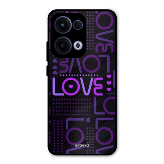 Violet Love Oppo Reno 13 5G Mobile Back Cover - Typography PrintShield Case