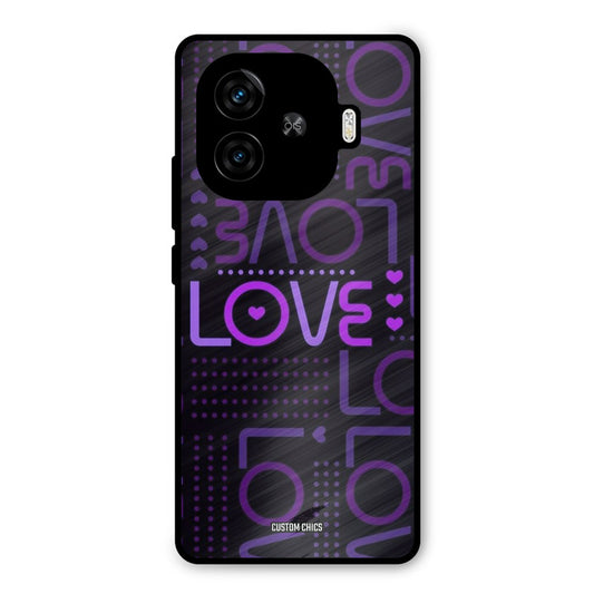 Violet Love iQoo Z9 Turbo Mobile Back Cover - Typography PrintShield Case