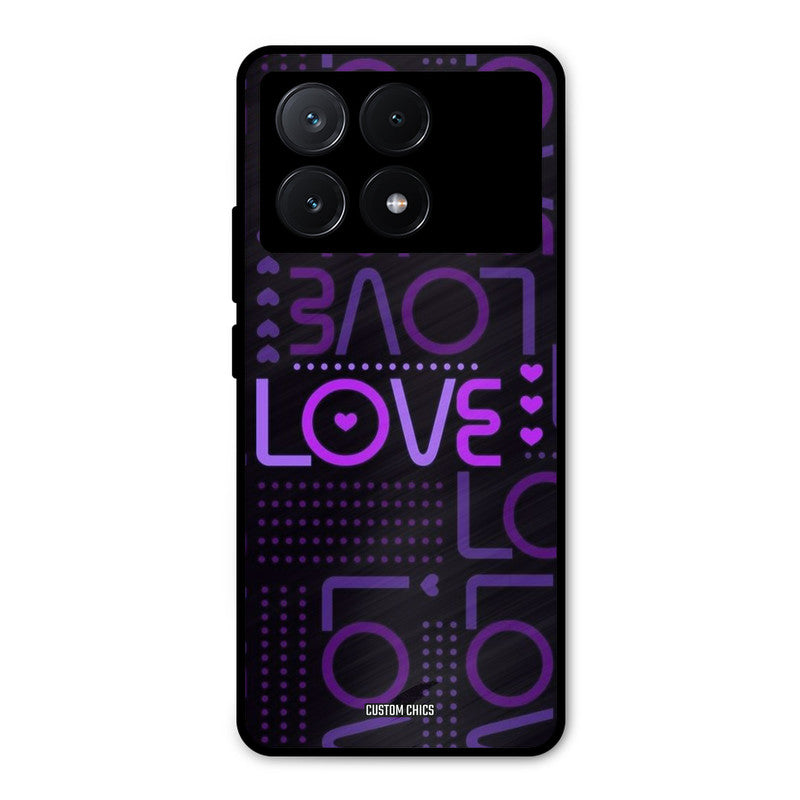 Violet Love Poco X6 Pro Mobile Back Cover - Typography PrintShield Case