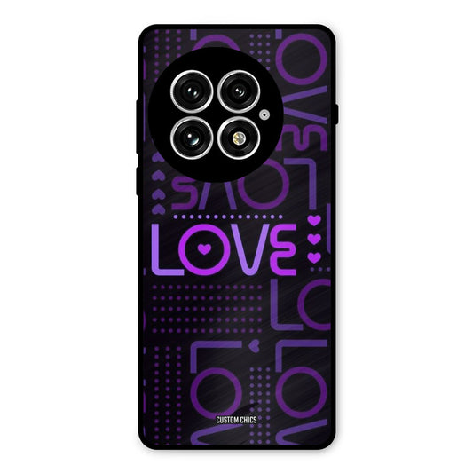 Violet Love Oneplus 13 Mobile Back Cover - Typography PrintShield Case