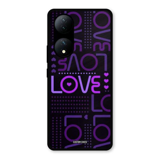 Violet Love Vivo Y100 Mobile Back Cover - Typography PrintShield Case