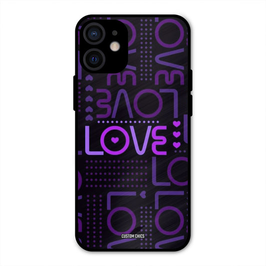Violet Love iPhone 12 Mini Mobile Back Cover - Typography PrintShield Case