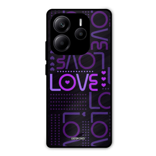 Violet Love Redmi Note 14 Mobile Back Cover - Typography PrintShield Case