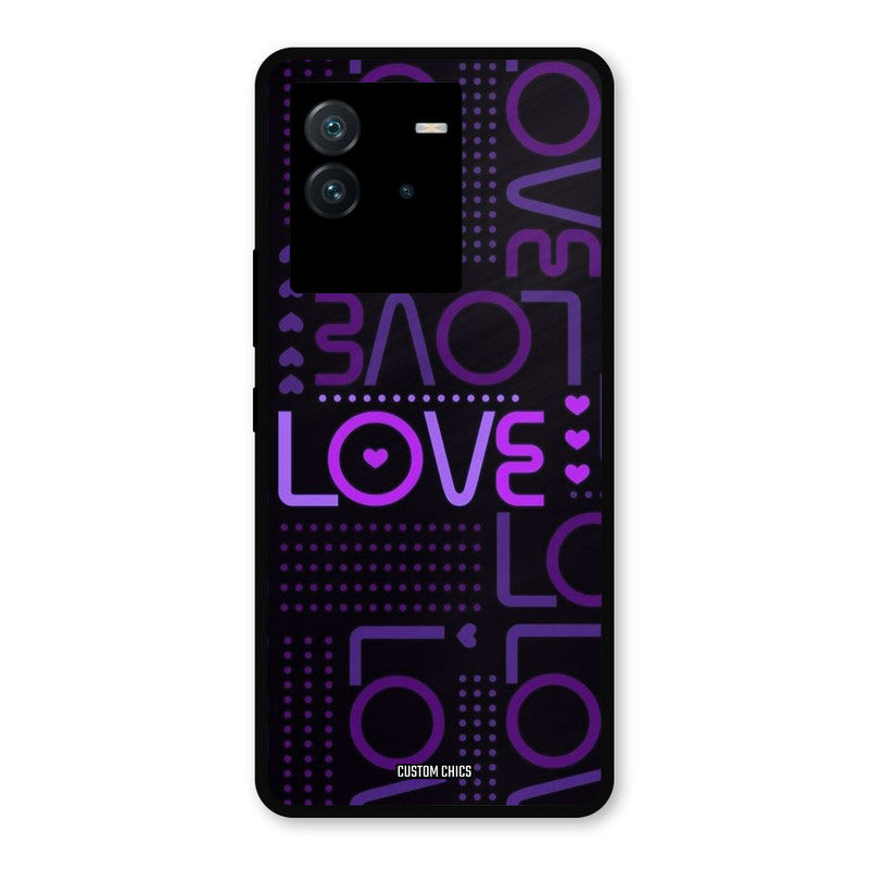 Violet Love iQoo Neo 6 Mobile Back Cover - Typography PrintShield Case