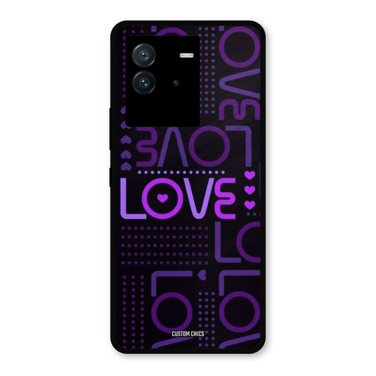 Violet Love iQoo Neo 6 Mobile Back Cover - Typography PrintShield Case