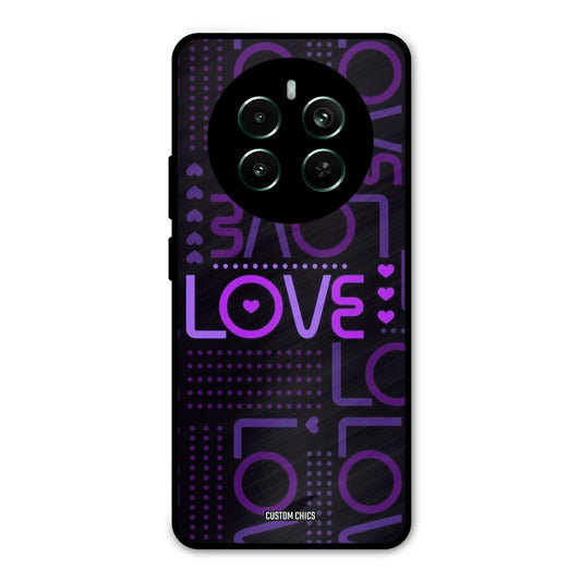Violet Love Realme 12 Plus Mobile Back Cover - Typography PrintShield Case