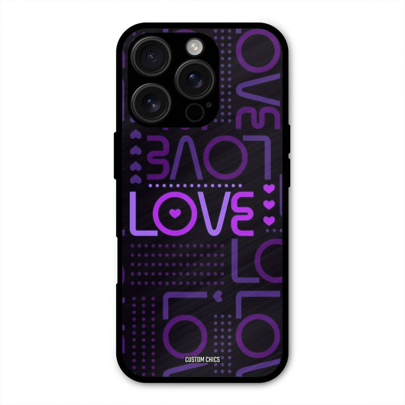 Violet Love iPhone 16 Pro Max Mobile Back Cover - Typography PrintShield Case
