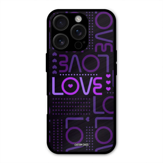 Violet Love iPhone 16 Pro Max Mobile Back Cover - Typography PrintShield Case