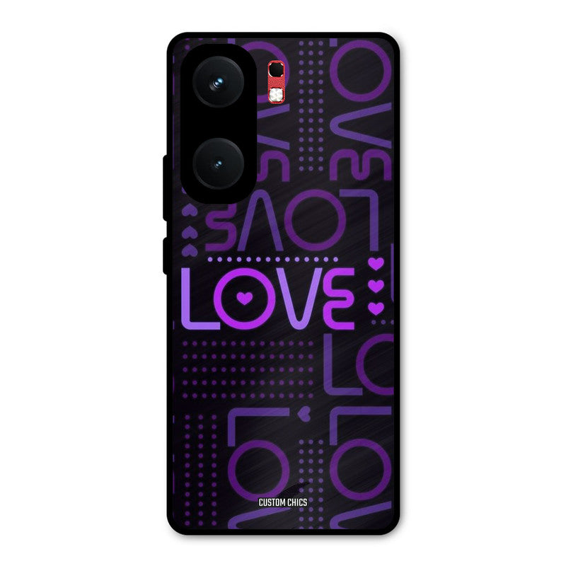 Violet Love iQOO Neo 9 Pro Mobile Back Cover - Typography PrintShield Case