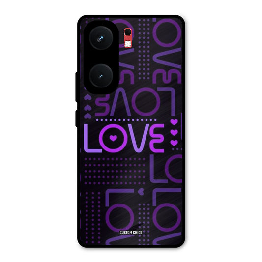 Violet Love iQOO Neo 9 Pro Mobile Back Cover - Typography PrintShield Case