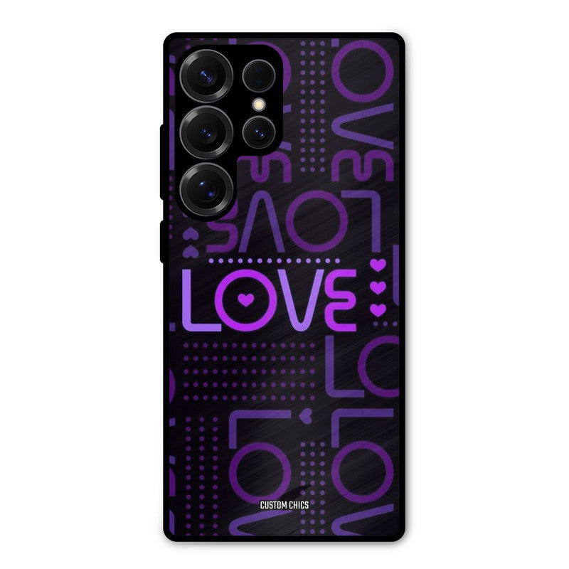 Violet Love Samsung Galaxy S25 Ultra Mobile Back Cover - Typography PrintShield Case