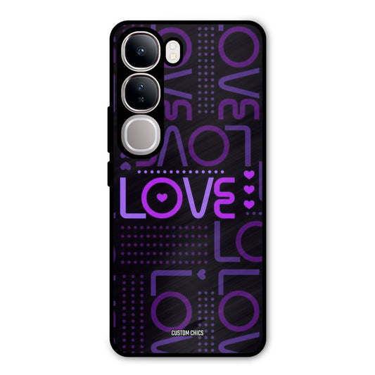 Violet Love Vivo Y300 Mobile Back Cover - Typography PrintShield Case
