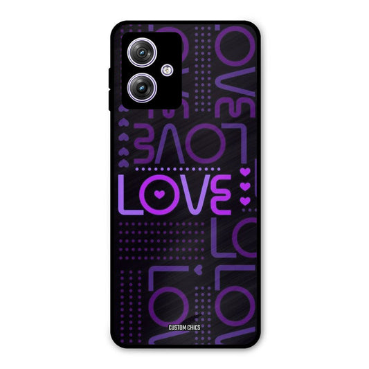 Violet Love Moto G54 Mobile Back Cover - Typography PrintShield Case