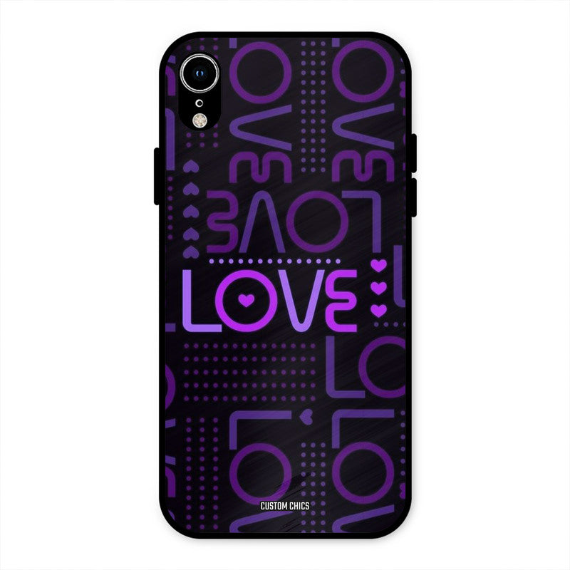 Violet Love iPhone XR Mobile Back Cover - Typography PrintShield Case