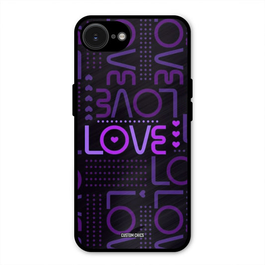 Violet Love iPhone 16e Mobile Back Cover - Typography PrintShield Case