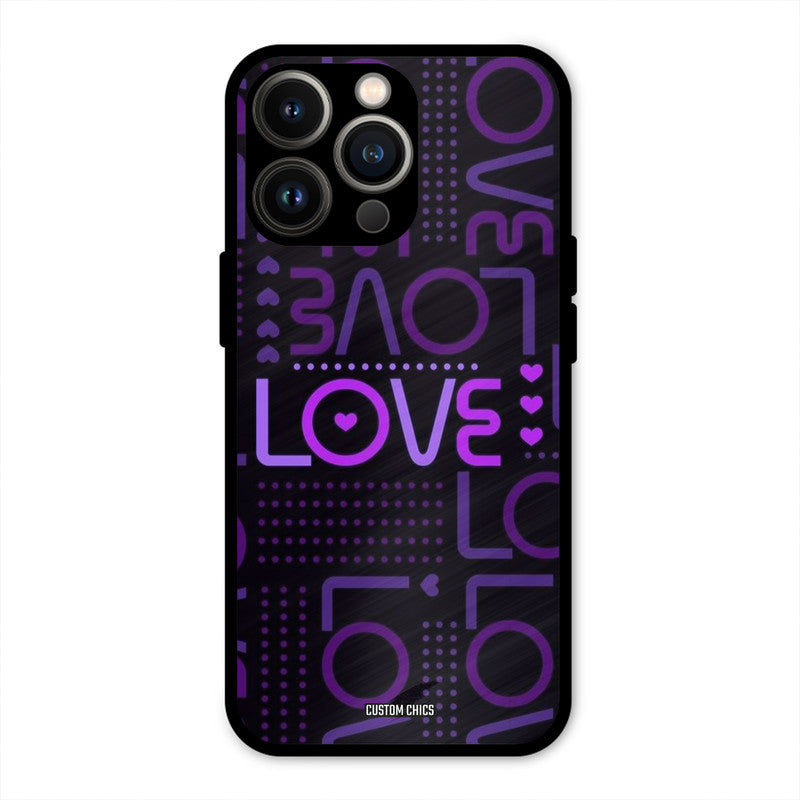 Violet Love iPhone 13 Pro Mobile Back Cover - Typography PrintShield Case