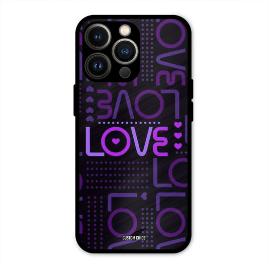 Violet Love iPhone 13 Pro Mobile Back Cover - Typography PrintShield Case