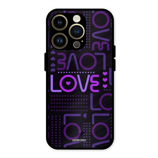 Violet Love iPhone 14 Pro Max Mobile Back Cover - Typography PrintShield Case