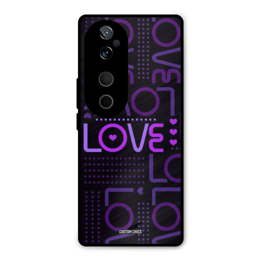 Violet Love Vivo V40 Pro Mobile Back Cover - Typography PrintShield Case