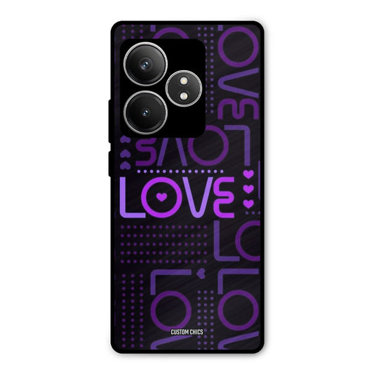 Violet Love Realme GT 6T Mobile Back Cover - Typography PrintShield Case