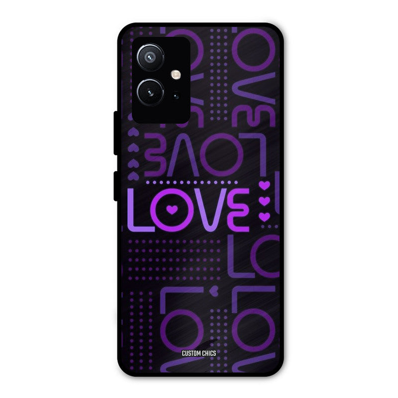 Violet Love Vivo Y75 5G Mobile Back Cover - Typography PrintShield Case