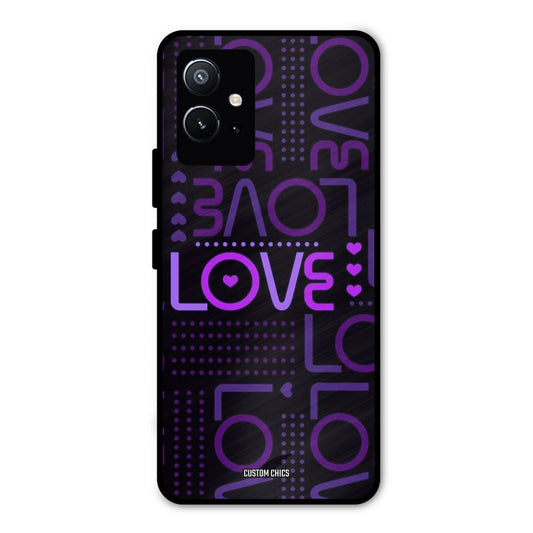 Violet Love Vivo Y75 5G Mobile Back Cover - Typography PrintShield Case