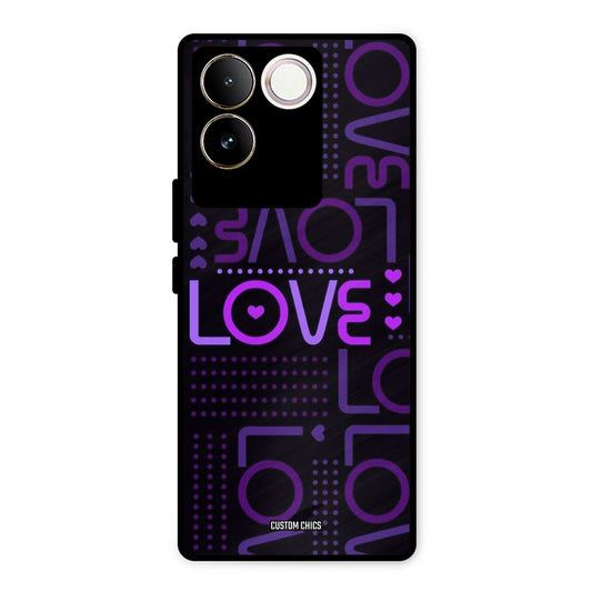Violet Love Vivo T2 Pro Mobile Back Cover - Typography PrintShield Case