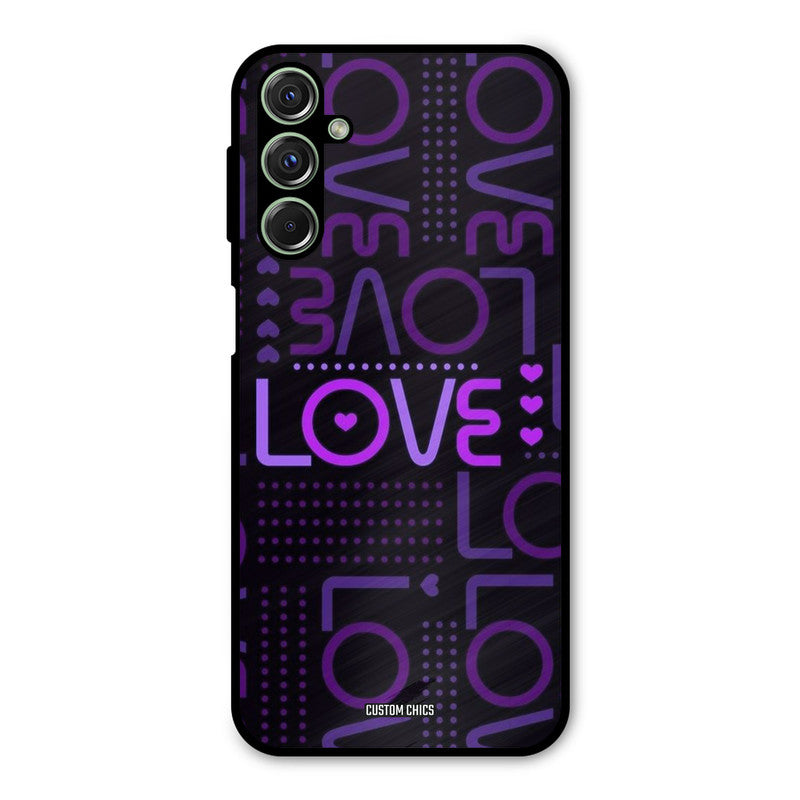 Violet Love Samsung Galaxy M34 Mobile Back Cover - Typography PrintShield Case