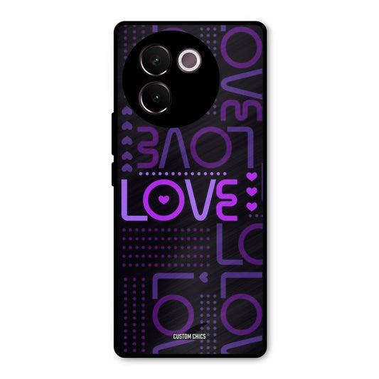 Violet Love Vivo V30e Mobile Back Cover - Typography PrintShield Case