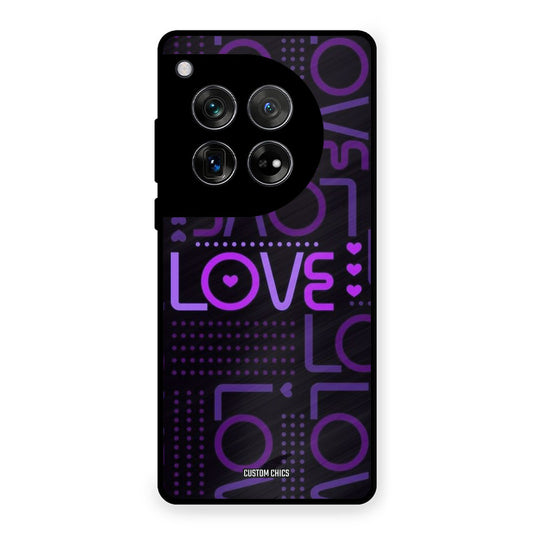 Violet Love OnePlus 12 Mobile Back Cover - Typography PrintShield Case