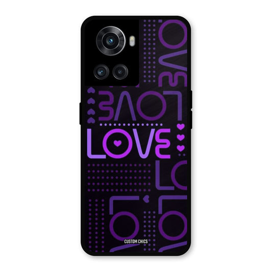Violet Love OnePlus 10R Mobile Back Cover - Typography PrintShield Case