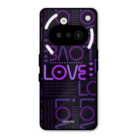 Violet Love Nothing Phone 3A Mobile Back Cover - Typography PrintShield Case