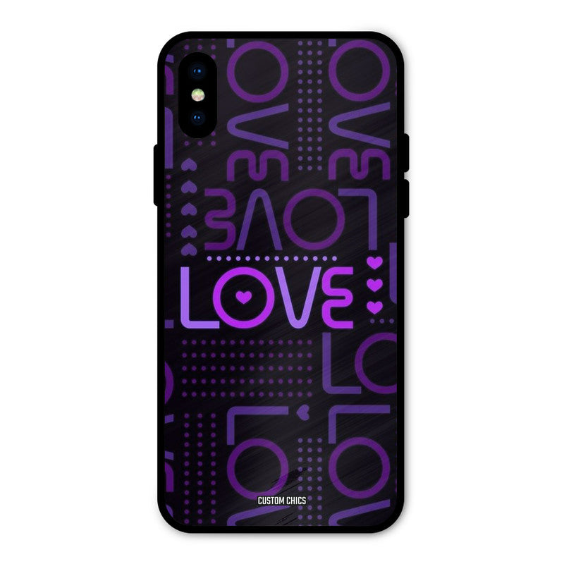 Violet Love iPhone X Mobile Back Cover - Typography PrintShield Case
