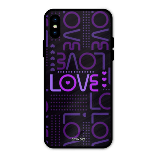Violet Love iPhone X Mobile Back Cover - Typography PrintShield Case