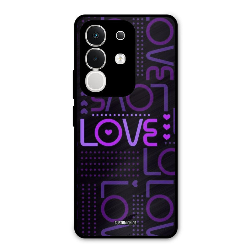 Violet Love Vivo T4x Mobile Back Cover - Typography PrintShield Case
