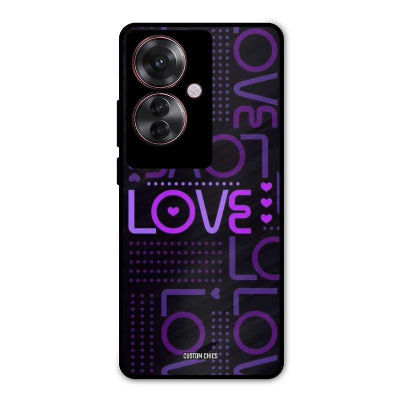 Violet Love Oppo F25 Pro Mobile Back Cover - Typography PrintShield Case