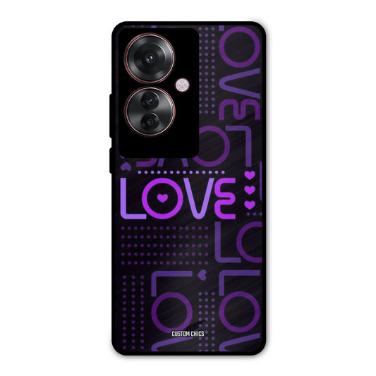Violet Love Oppo F25 Pro Mobile Back Cover - Typography PrintShield Case