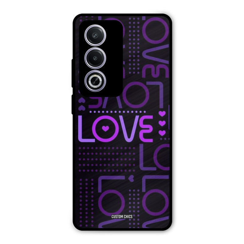 Violet Love Oppo K12x Mobile Back Cover - Typography PrintShield Case