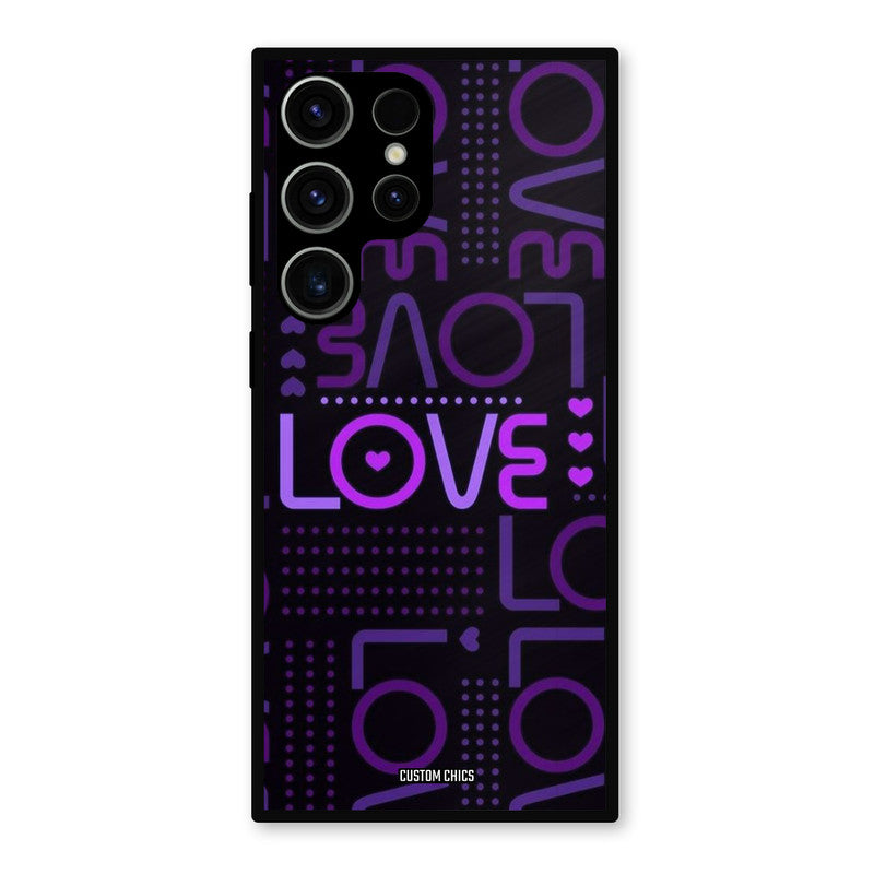 Violet Love Samsung Galaxy S23 Ultra Mobile Back Cover - Typography PrintShield Case