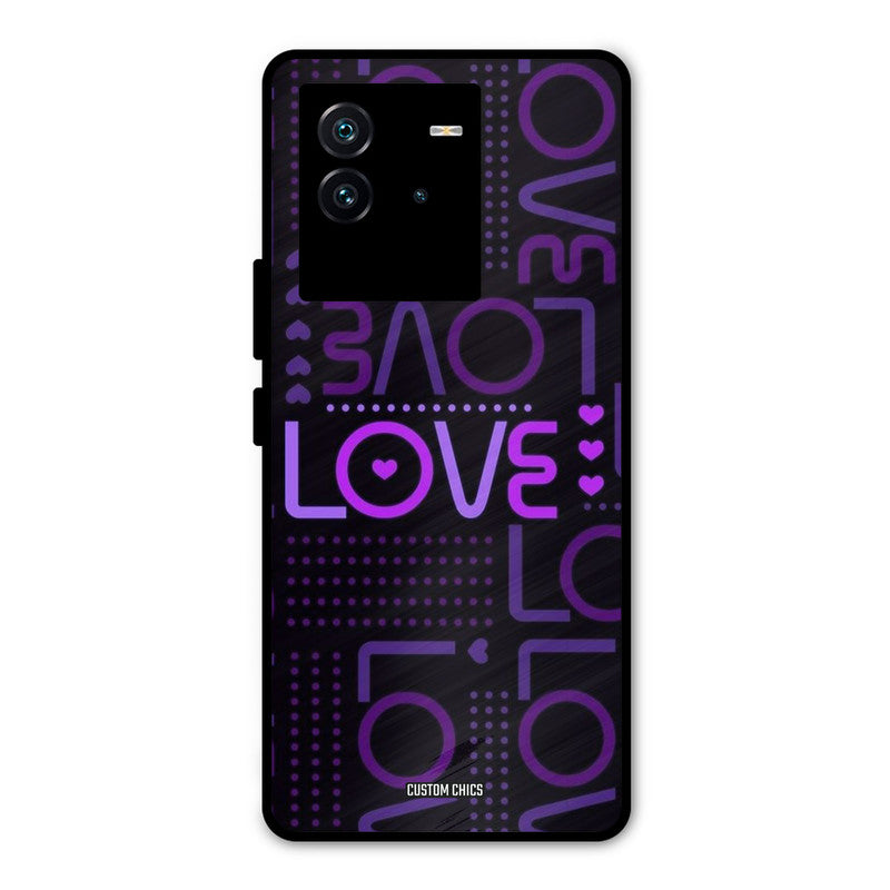 Violet Love iQOO Neo 6 5G Mobile Back Cover - Typography PrintShield Case