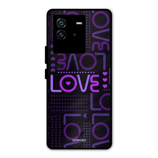 Violet Love iQOO Neo 6 5G Mobile Back Cover - Typography PrintShield Case