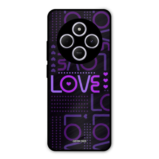 Violet Love Poco C75 Mobile Back Cover - Typography PrintShield Case