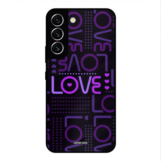 Violet Love Samsung Galaxy S22 Mobile Back Cover - Typography PrintShield Case